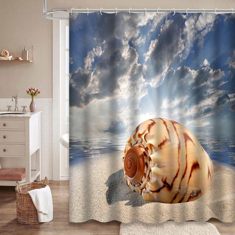 Rideau de douche Conch Shell Beach, L 72 po x l 84 po