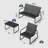 4-Piece Patio Conversation Set – Loveseat, 2 Chairs & Glass Table for Balcony or Garden-1809597217