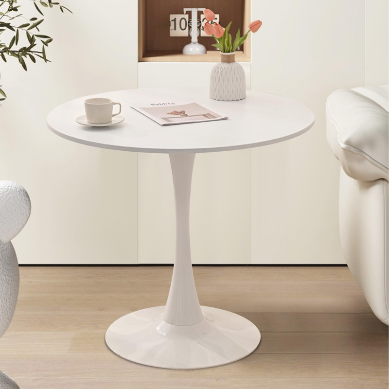 Round Dining Table Sets with 2 chairs, White, White/Gold
