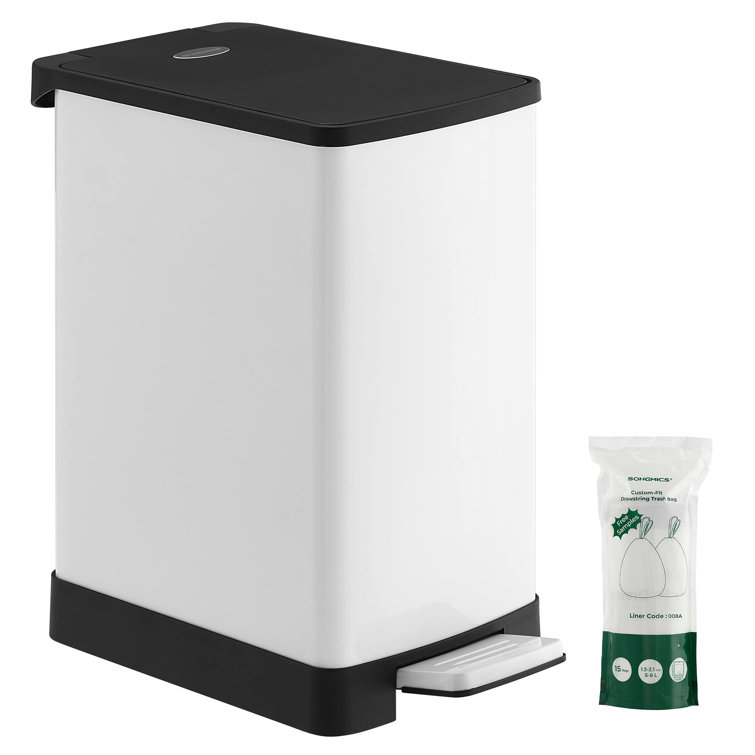 Permanent Bathroom Trash Can, 1.5 Gallon (5.7L) Garbage Can With