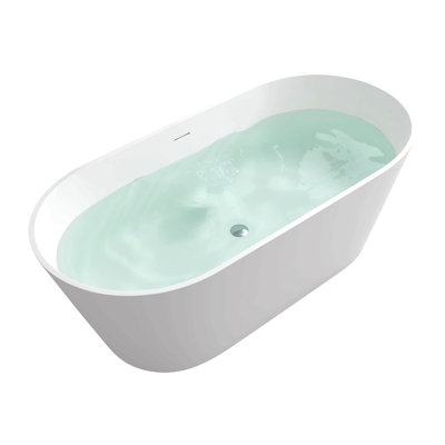 67" Premium Solid Surface Deep Soaking Bathtub