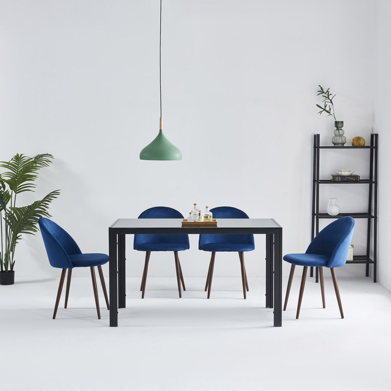 4 - Person Four Leg Dining Set, Blue