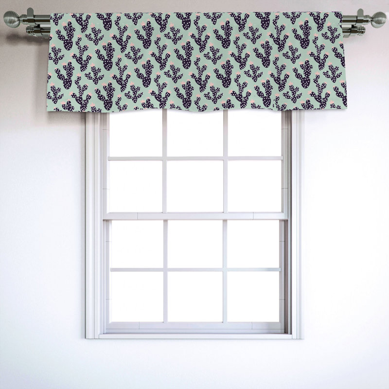 Sateen Floral Ruffled Window Valance