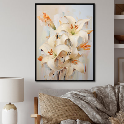" Beige Lilies In Bloom Beauty "