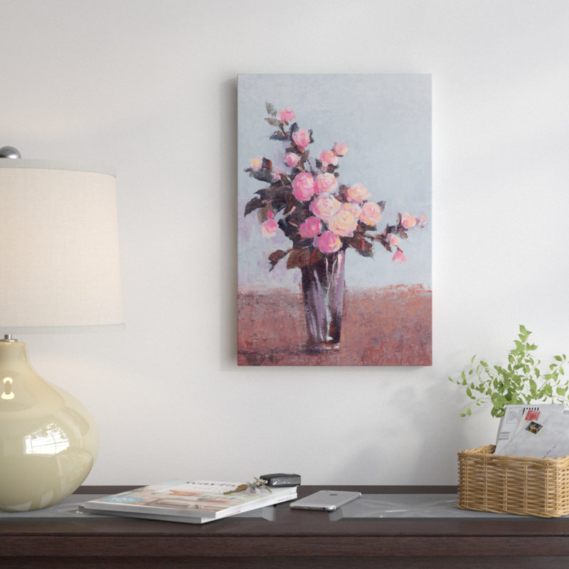 « douce éclairé roses ii », reproduction d’art sur toile tendue, H 26 po x l 18 po x P 1,5 po, Toile tendue, Pas de tapis
