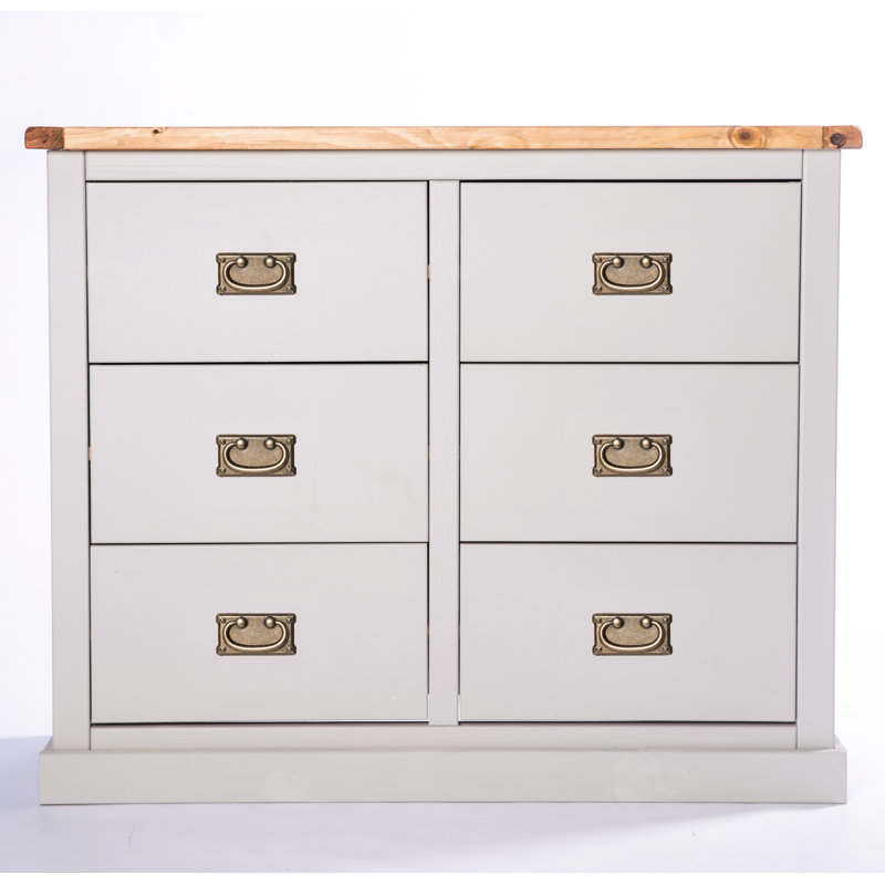 Erhard 110cm W 6 - Drawer Chest of Drawers, Grey/White