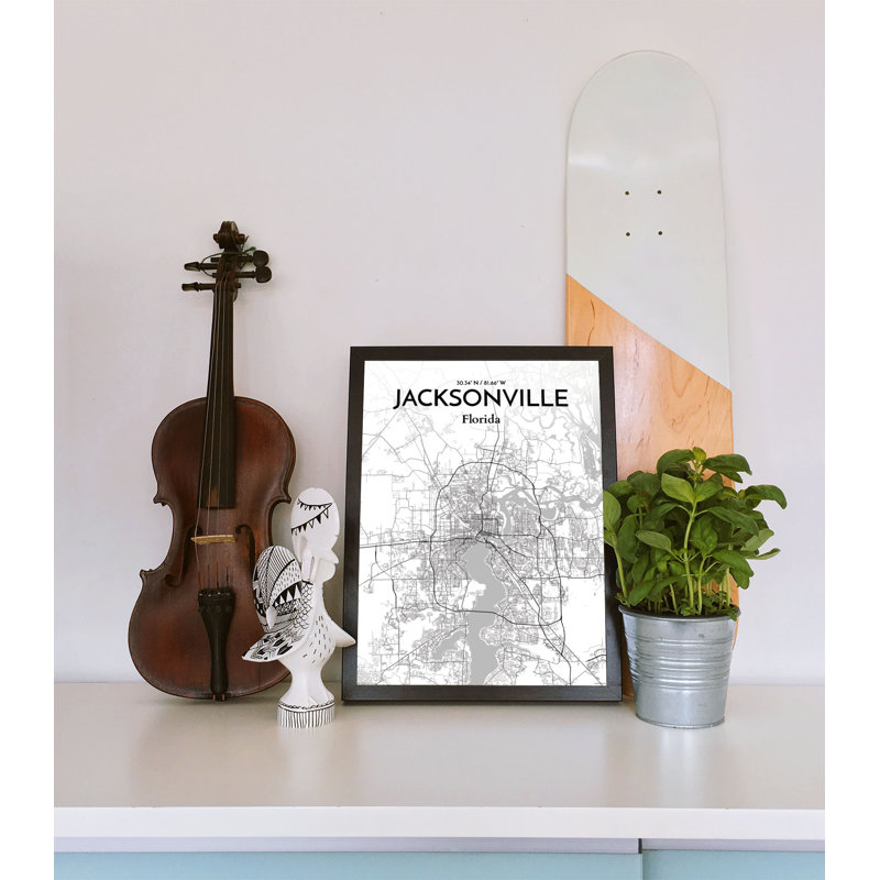 Jacksonville City Map - No Frame Print, 70.8cm H x 40.6cm W