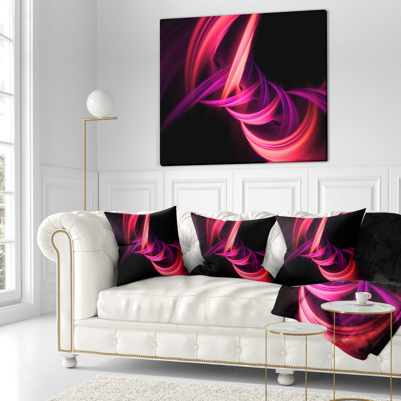 Coussin décoratif à rayures à connexion fractale, 16 po x 1 po, Coussin décoratif