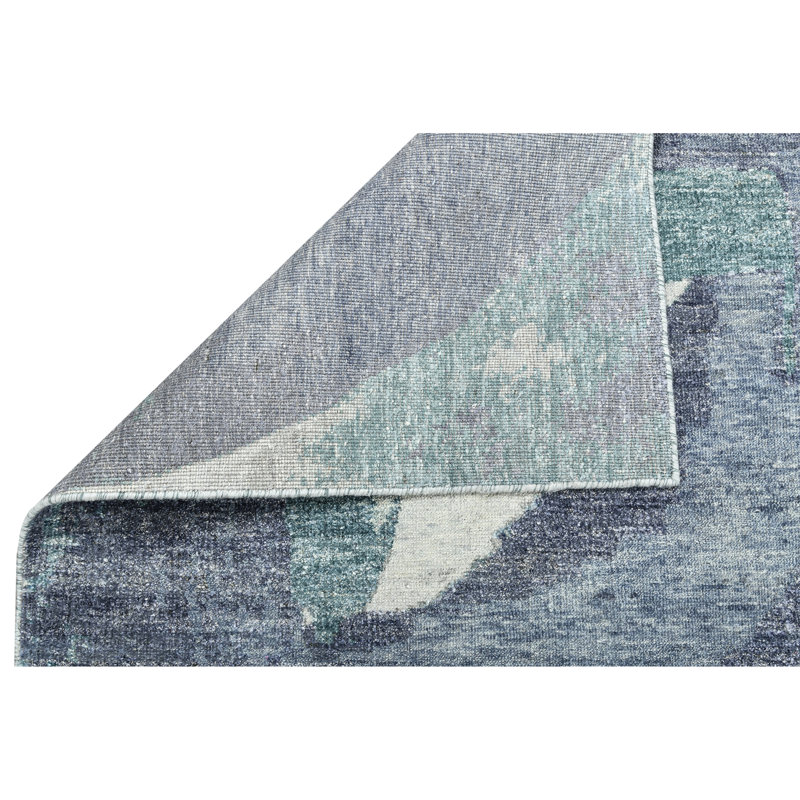 AURAG1013GYBL Wool Abstract Area Rug, Rectangle 8' x 10'