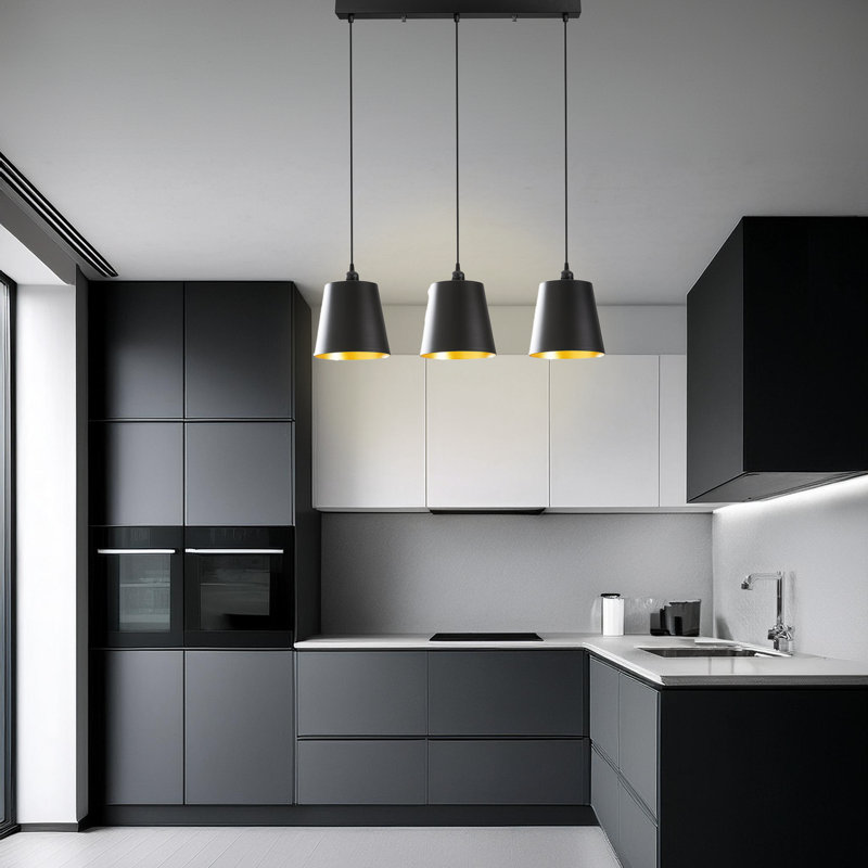 Adjustable Height Metal Body Kitchen Island Pendant