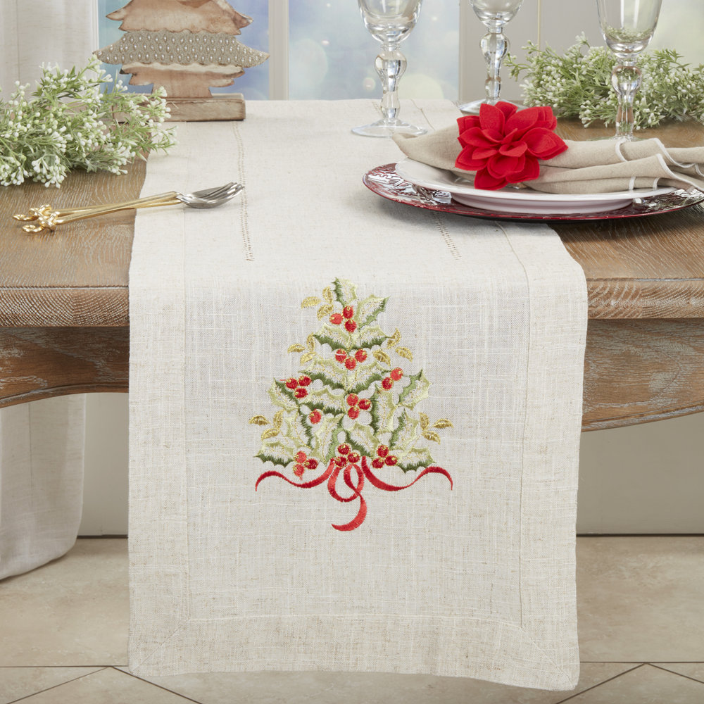 Ayverie Floral Christmas Table Runner, 72" x 16"