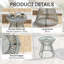 Round Steel Outdoor Side Table - 40 cm W 40 cm D