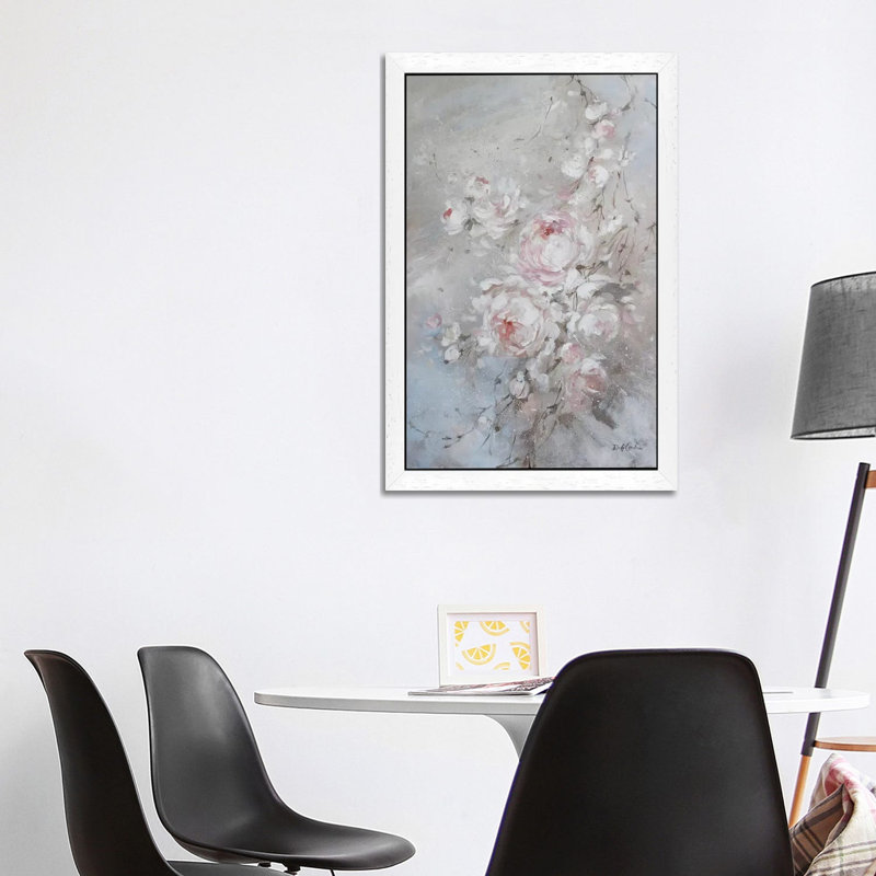 Blush Rose by Debi Coules - Painting on Canvas, 101.6 cm H x 66.04 cm W, White Framed