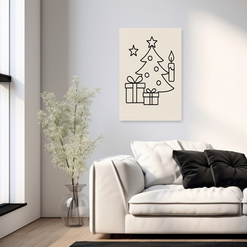 Impression d'art mural paysage de Noël abstrait, 36" H x 24" W