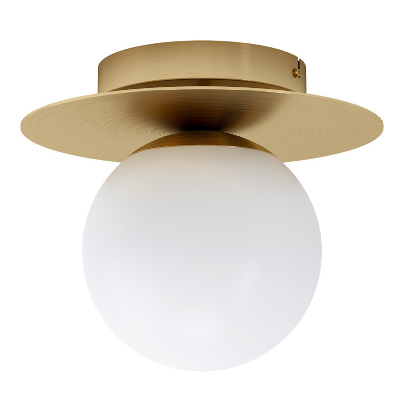 Luminaire suspendu sphérique 1 lumière Nasim, Laiton brossé