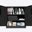 Armoire de rangement en métal robuste avec serrure, tablettes réglables et sécurité à 3 points pour le garage, le bureau ou la maison.