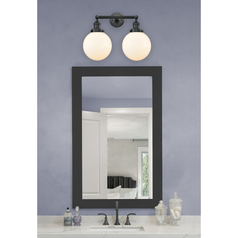 Clementina 2 - Light Dimmable Vanity Light, 6 Watt Vinage LED Bulb, Matte White Cased, Matte Black
