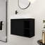 Ensemble de meuble-lavabo mural 28 po avec lavabo en céramique blanche et porte à fermeture en douceur