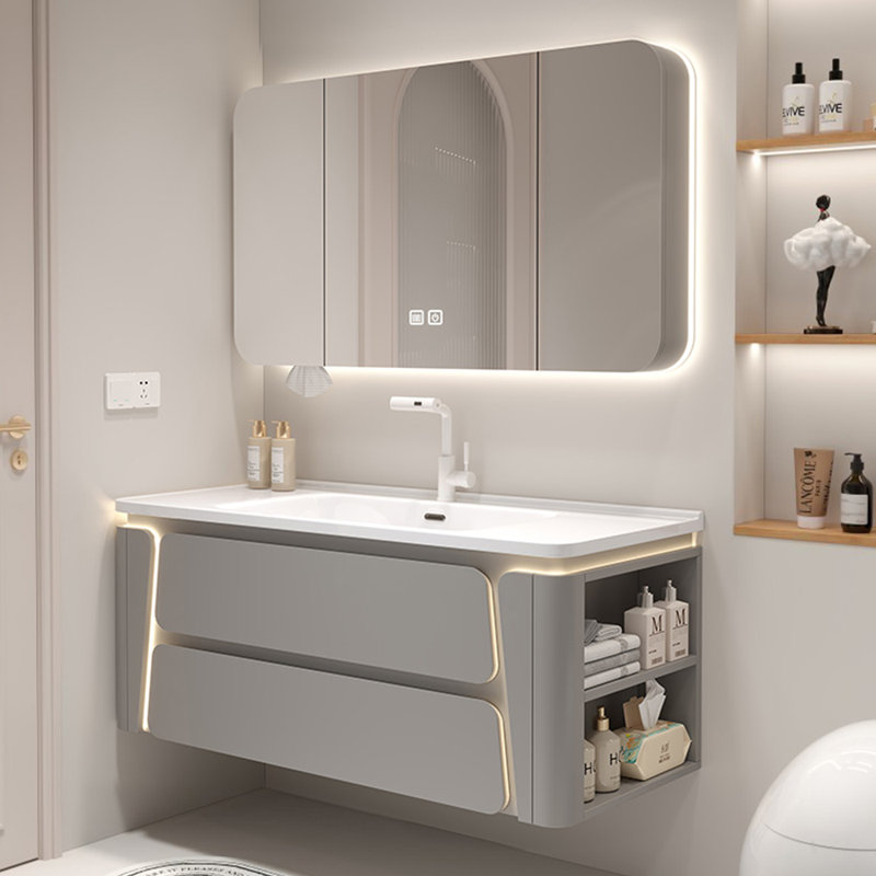 Armoire de salle de bain moderne et simple, Gris