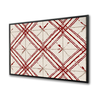 Motif de lignes - Toile encadrée blanche