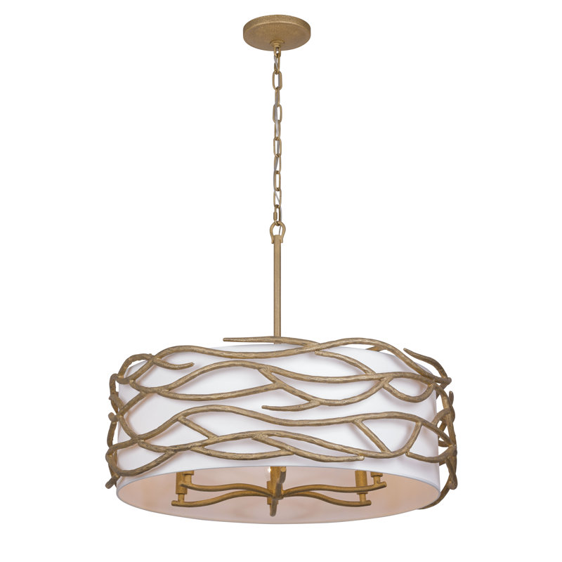 Red Barrel Studio® Lingyi - 6 Light Pendant In Ashen Gold Finish