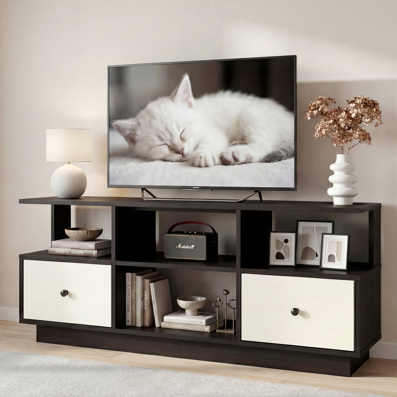 Modern TV Stand For Tvs Up To 55" With Storage And Shelves For Living Room, Bedroom