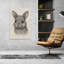 Cute Little Bunny Drawing Contemporary Rabbit Forest Wall Art Print by Natalie Bruns - Wrapped Canvas Print-1197736271
