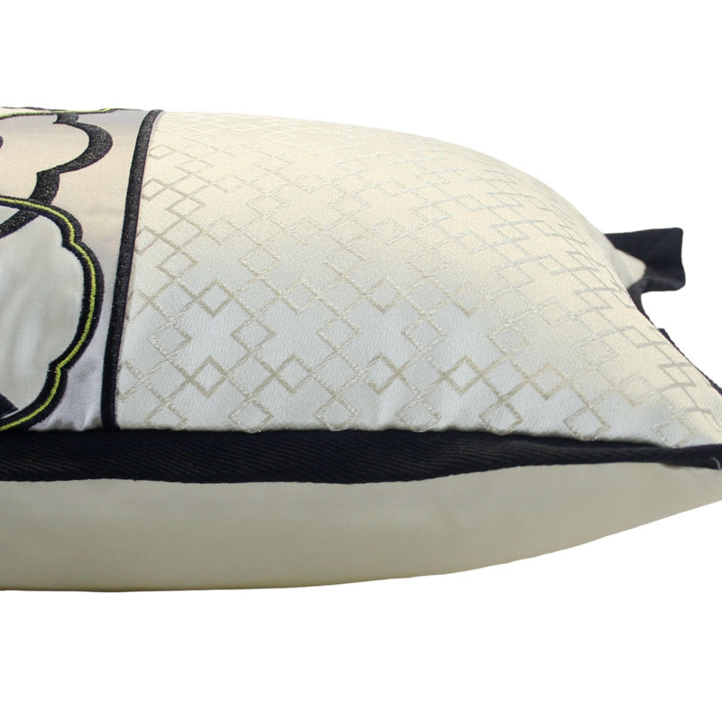 Embroidered Lumbar Pillow Cover