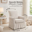 Chaise berçante pivotante rembourrée, chaise de chambre de bébé en coton et lin avec structure en bois massif-1393483816