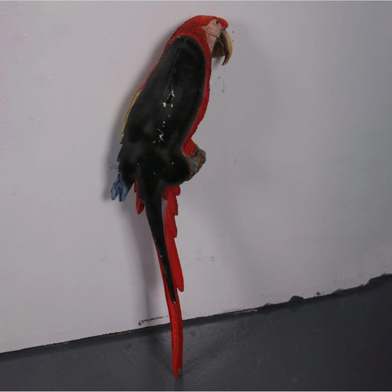 Statue perroquet Ara rouge