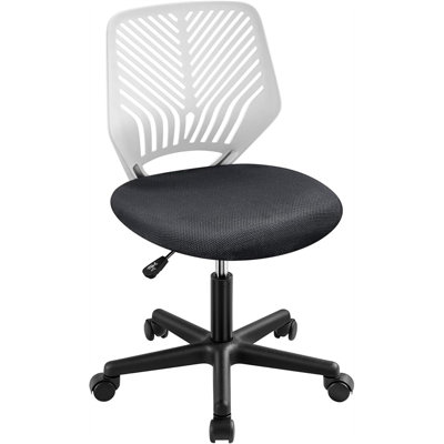 Topeakmart Armless Task Office Chair Small Desk Chair with Mesh Lumbar Support Curved Back, Ergonomic Computer Chair No Arms, Adjustable Swivel Home O