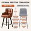 Ensemble de 6 tabourets de bar pivotants, chaises de bar rembourrées en PU, marron-133391948-135940040