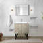 30 po Large meuble-lavabo rustique avec teinture - comptoir en quartz blanc, robinet inclus et salle de bain à miroir mural pleine grandeur 28 avec salle de bain en nickel brossé