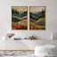 «Serene Wilderness Forest In Warm Tones», art moderne de décoration murale, nature nordique, impression sur toile, 2 pièces-98109049-98109050