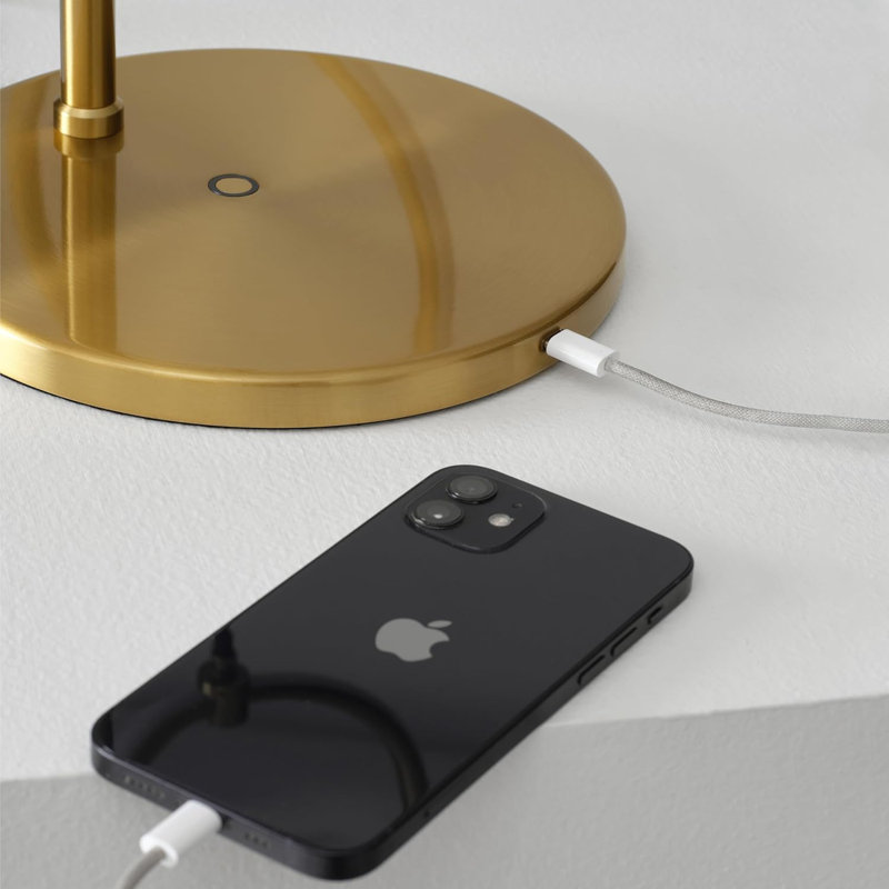 Lampe de table Modern Modern - Lampe de bureau contemporaine à 2 anneaux avec lumière blanche chaude à intensité variable, compatible avec Alexa et Google Home, base robuste pour le salon, la chambre à coucher et le bureau