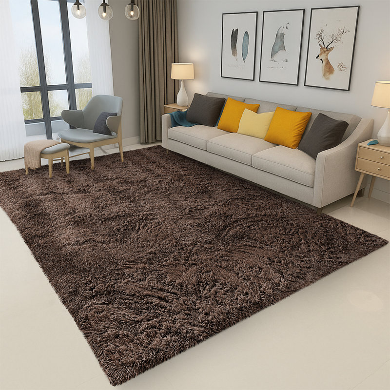 Standard Shag Plush Soft Fluffy Carpet, Non-Slip Living Room & Bedroom Area Rug, Rectangle 200 x 290 cm