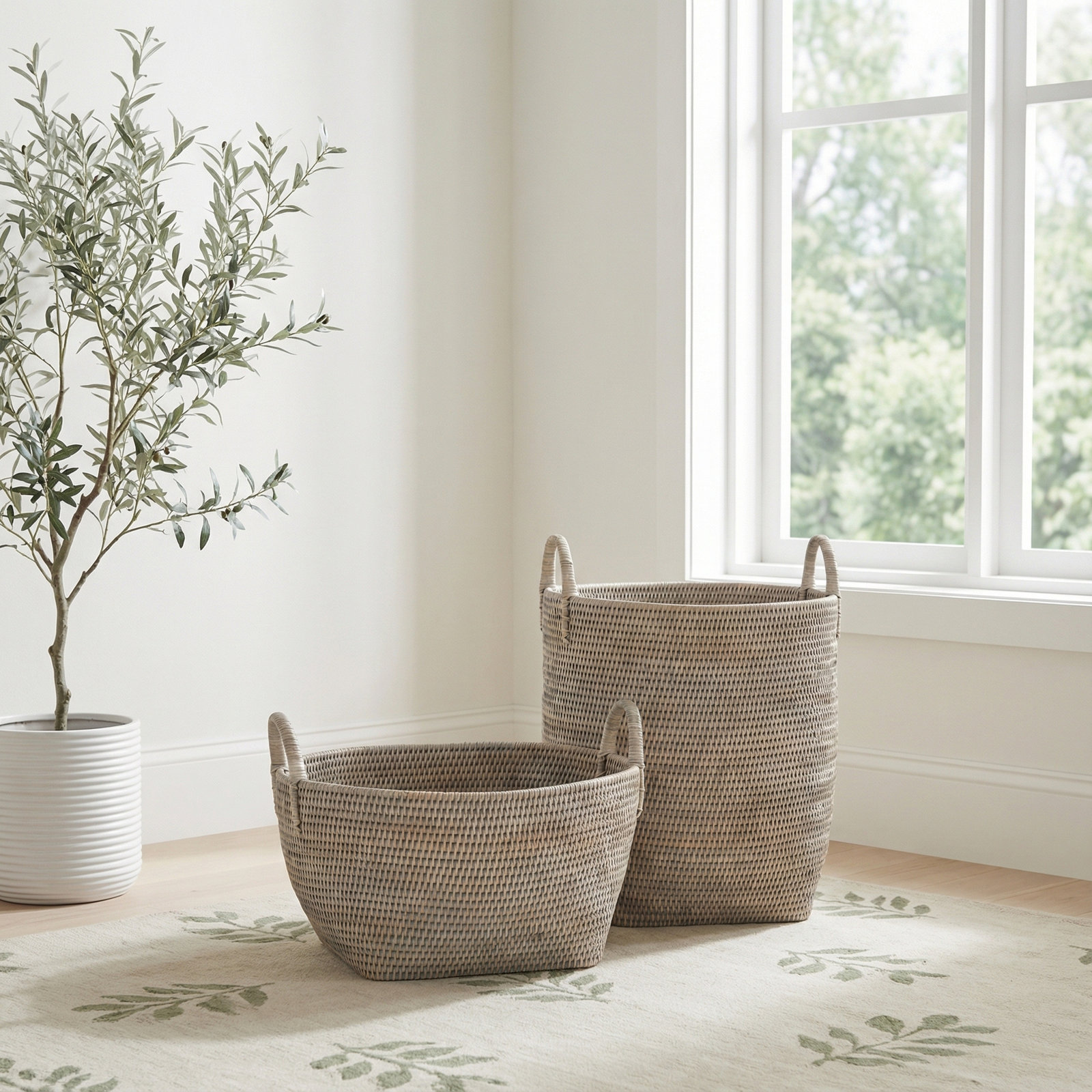 Gertie Coastal Rattan Decorative Basket 2