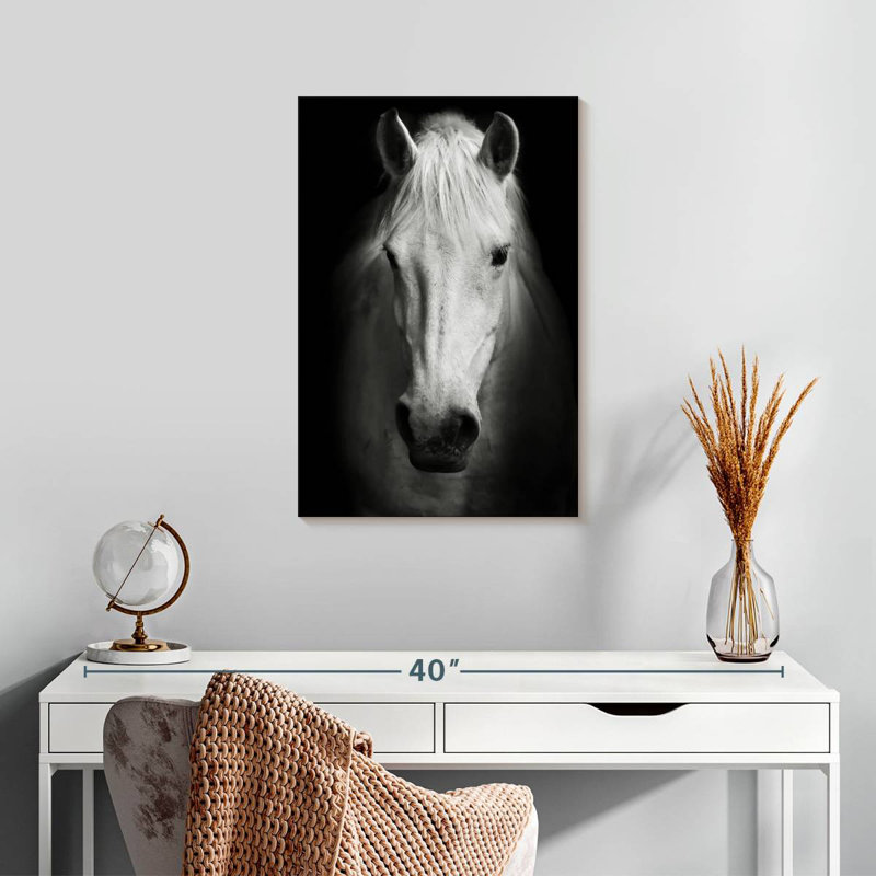 Brampt White Thoroughbred Horse, 24" H x 16" W