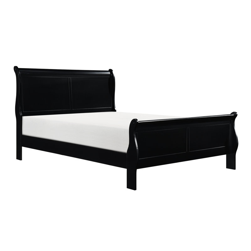 Lit double en bois traditionnel de style traditionnel avec tête de lit et rails, sommier tapissier indispensable, assemblage requis, lit simple de style, pièce en bois, livré avec le nécessaire