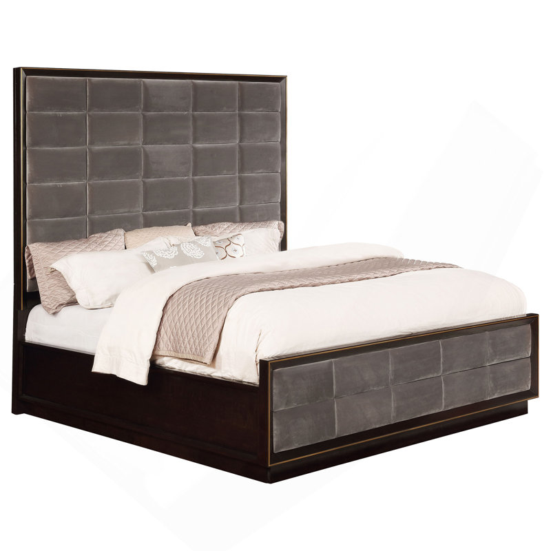 Drea Grey And Smoked Peppercorn Queen Panel Bed