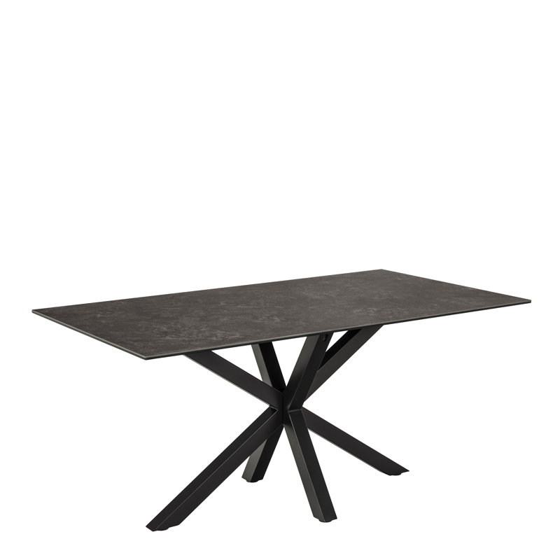 Metal Base Dining Table, Black