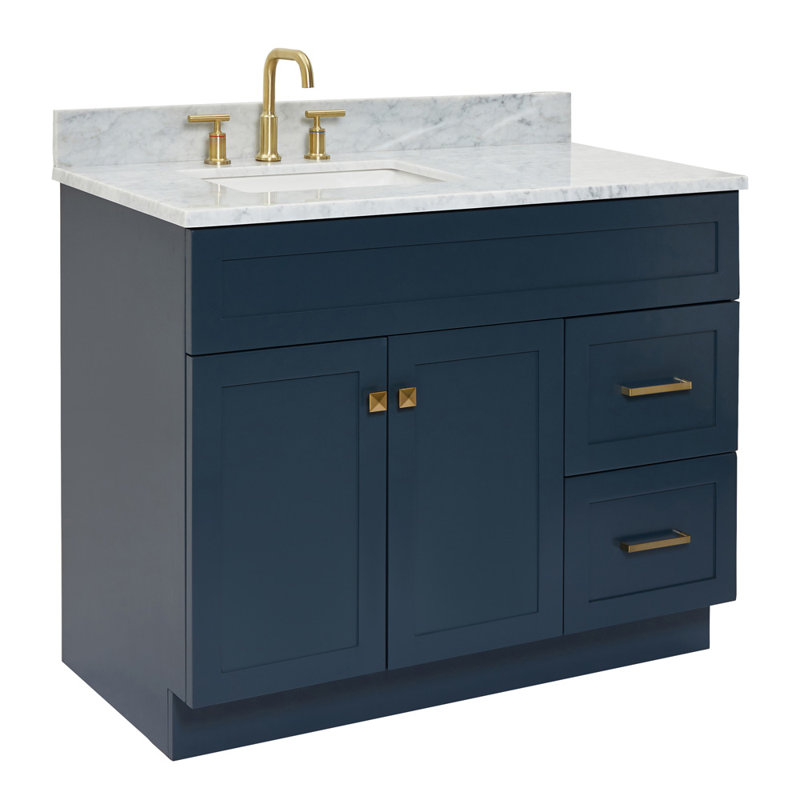 Ensemble de meuble-lavabo simple 43 po Partham, Bleu minuit