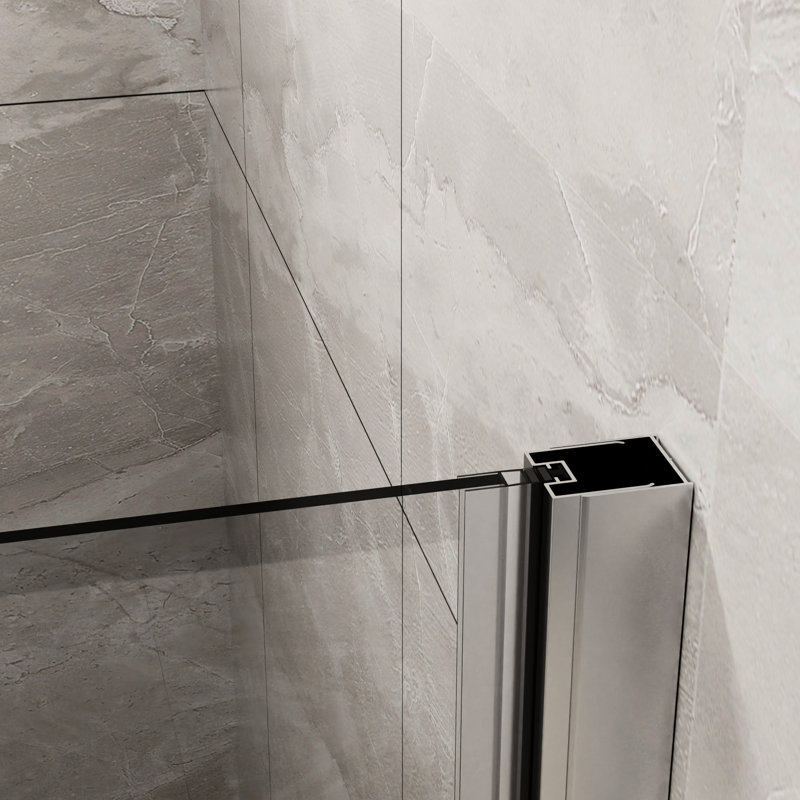 34"X 72" Glass Shower Door. Finish. 1/4" Tempered Pivot Swing. Foldable For Space Saving. Zinc Alloy Parts To Rust & Corrosion. Seals Water Leakage. 180 Pivot. Easy Installation Clear Glass.
