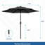 Parasol de marché avec manivelle et inclinaison. Auvent résistant aux rayons UV pour la piscine, la cour et le patio (sans base)-2083478740