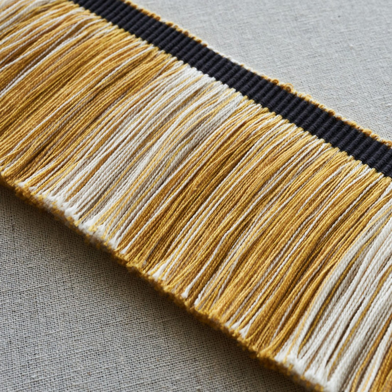Schumacher x Stephanie Seal Brown Calcada Fringe, Maize