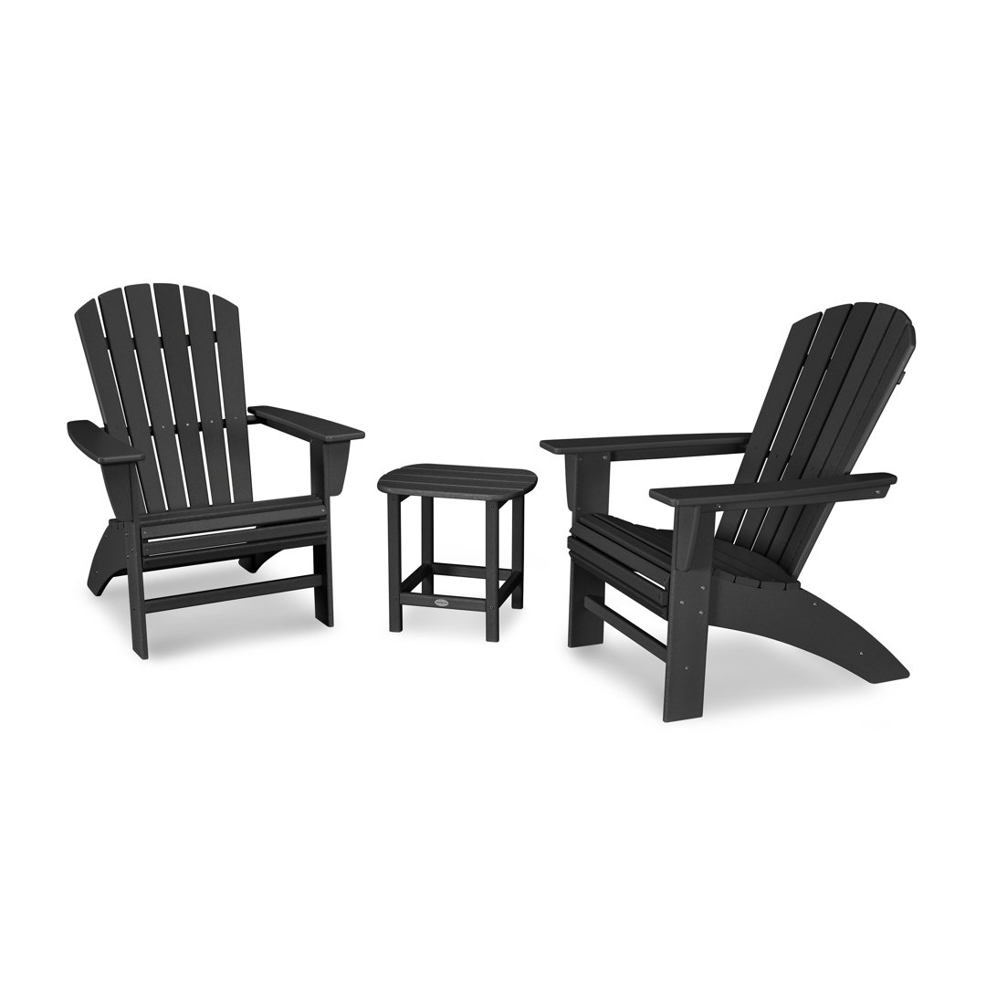 Nautical 3-Piece Curveback Adirondack Set POLYWOOD® Frame 