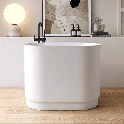 Baignoire de trempage autoportante en résine 39,4 po x 22,6 po en blanc