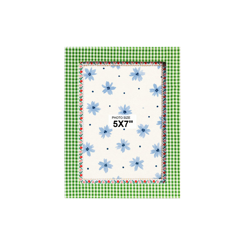 Cadre photo de famille coloré, cadres en tissu pour présentation sur table, L 5 po x H 7 po, Vert