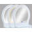 3Pc Vanity Table And Stool Set Built-In Led-Lit Mirror Matching Cushioned Stool Gold-Accented Handles Wooden Home Furniture White-1108997116