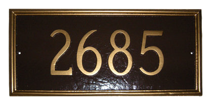 Plaque d’adresse murale sur 1 ligne melilla, Blanc / doré, Oui